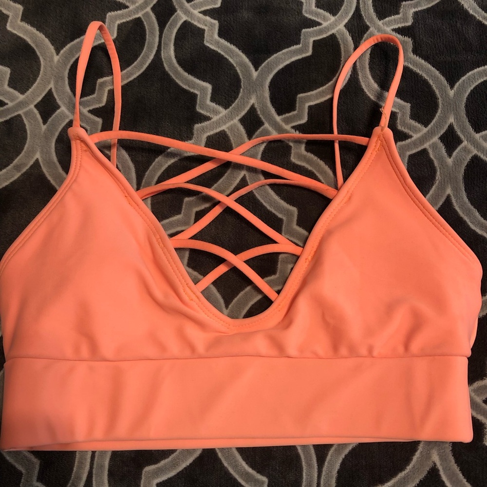 Neon orange sports bra (new)